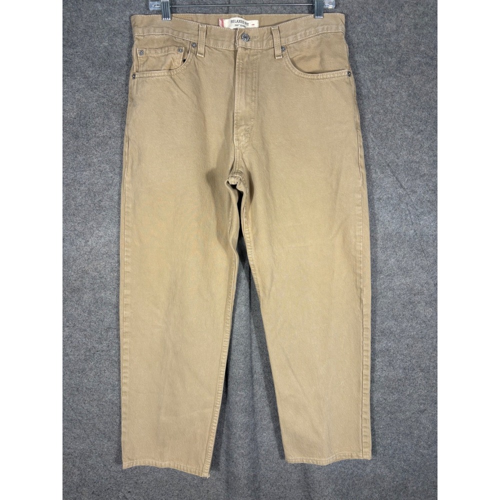 Levis 550 Relaxed Fit Jeans Mens 34x30 Tan Khaki Denim Made in USA Vintage